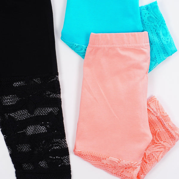 Girls' Lace-Trimmed Cycling Shorts (3-9y) - Clothes4Kids