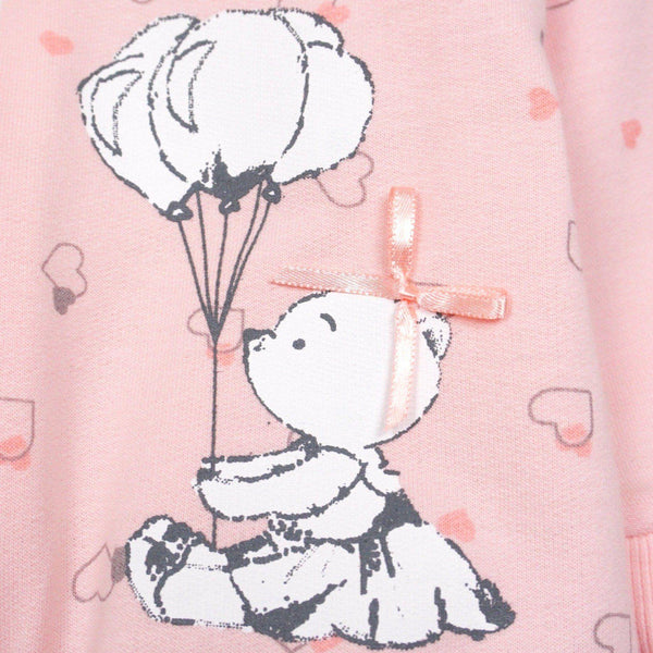 Baby Girl 'Love My Family' Teddy Bear Printed Set Cream/Peach (3-12m) - Clothes4Kids