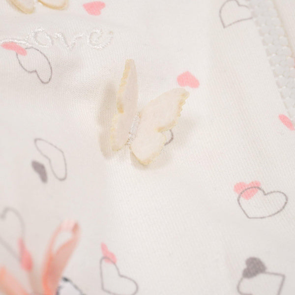 Baby Girl 'Love My Family' Teddy Bear Printed Set Cream/Peach (3-12m) - Clothes4Kids