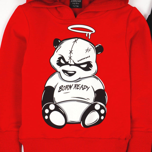 Boys' 'Born Ready' Printed Panda Red Tracksuit (18m-6y) - Clothes4Kids
