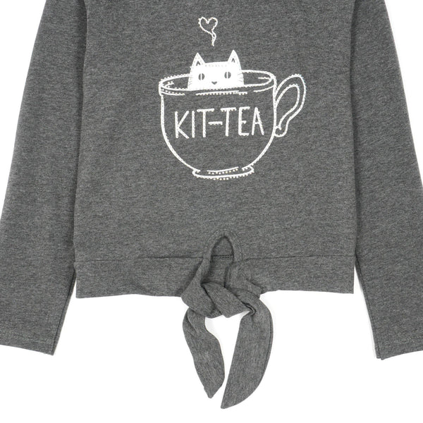 Girls' Kit-Tea' Cat Top *Last sizes-134(8-9y),146(10-11y)* - Clothes4Kids