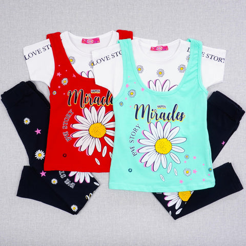 Girls' Miracles' Flowers' 3pcs Set (3-8y) - Clothes4Kids