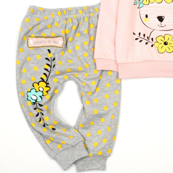 Baby Girl 'A Wonderful Day' Teddy Bear' Printed Set (3-12m) - Clothes4Kids
