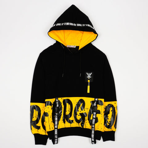 Boy's Forget Hoodie Black/Yellow (8-14y) - Clothes4Kids