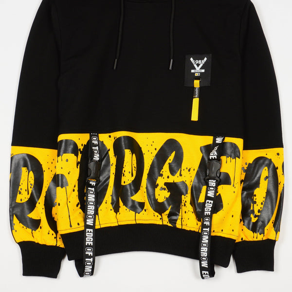 Boy's Forget Hoodie Black/Yellow (8-14y) - Clothes4Kids