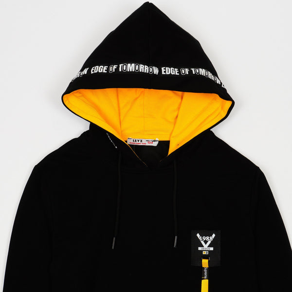 Boy's Forget Hoodie Black/Yellow (8-14y) - Clothes4Kids