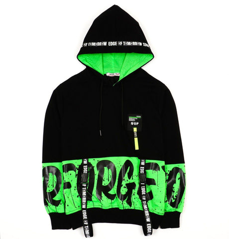 Boy's Forget Hoodie Black/Green (8-14y) - Clothes4Kids