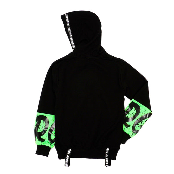 Boy's Forget Hoodie Black/Green (8-14y) - Clothes4Kids