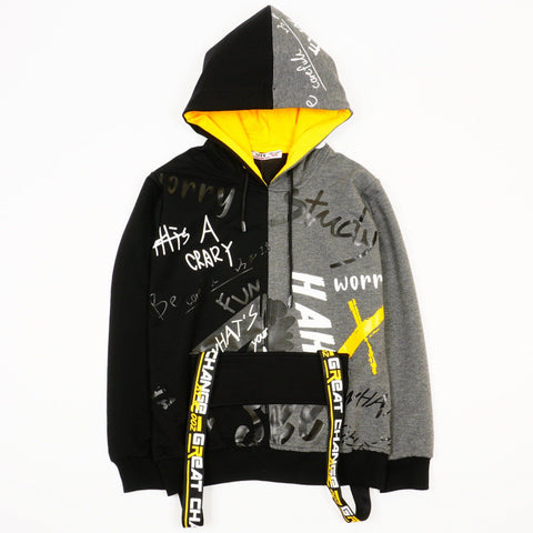 Boy's Hoodie Black/Yellow/Grey (8-14y) - Clothes4Kids