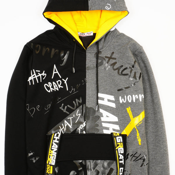Boy's Hoodie Black/Yellow/Grey (8-14y) - Clothes4Kids