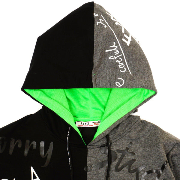 Boys'  Black/Green/Grey Hoodie (8-14y) - Clothes4Kids