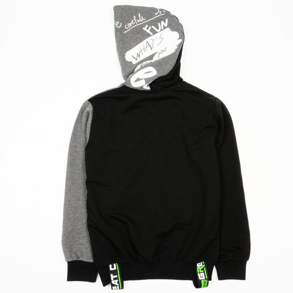 Boys'  Black/Green/Grey Hoodie (8-14y) - Clothes4Kids