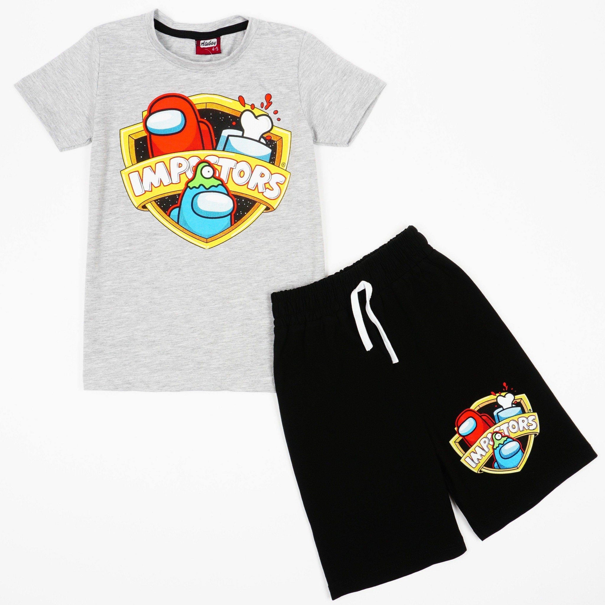 Boys' Among Us ' Printed Grey/Black Summer Set (4-12y) - Clothes4Kids