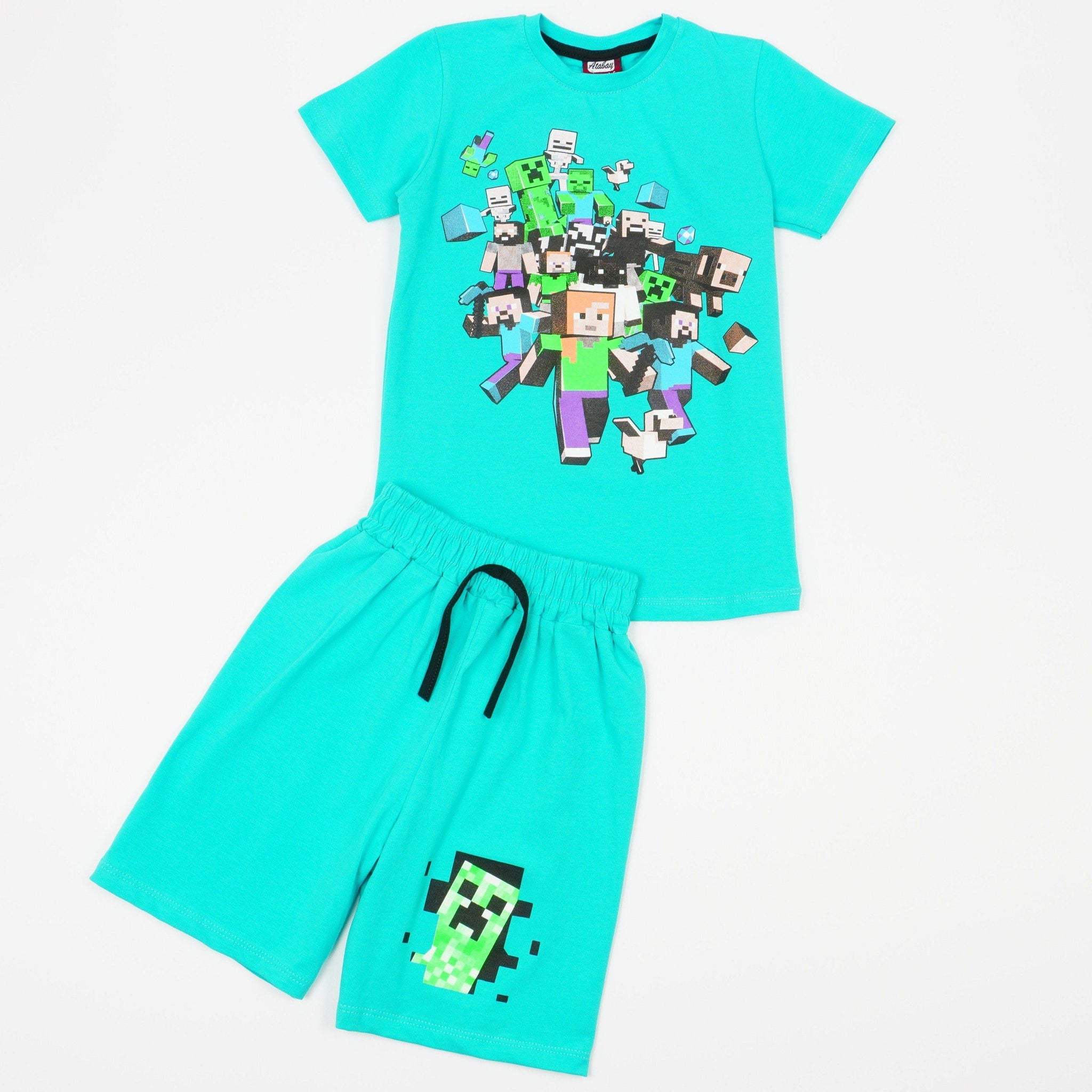 Boys' Minecraft ' Printed Ocean Blue Set (4-8y) - Clothes4Kids