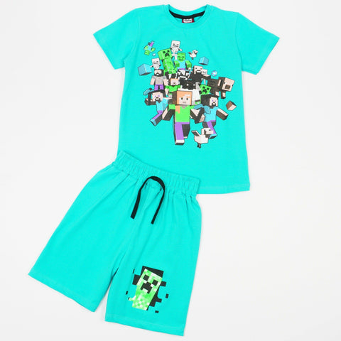 Boys' Minecraft ' Printed Ocean Blue Set (4-8y) - Clothes4Kids
