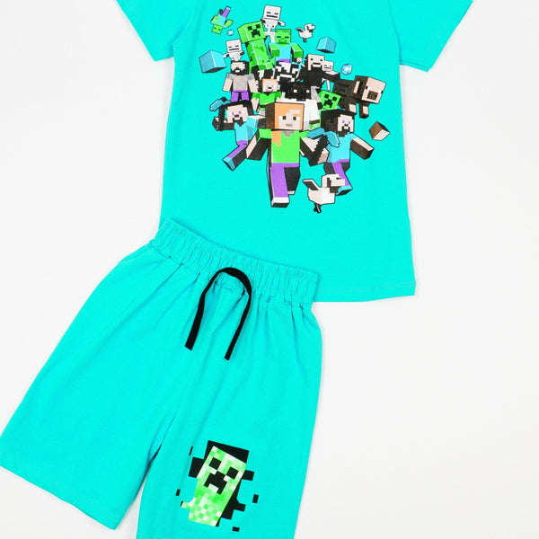 Boys' Minecraft ' Printed Ocean Blue Set (4-8y) - Clothes4Kids