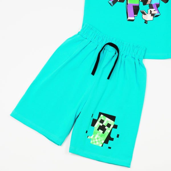 Boys' Minecraft ' Printed Ocean Blue Set (4-8y) - Clothes4Kids