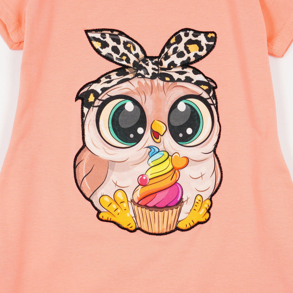 Girls' Little Owl ' Short Sleeve Tunic (8-12y) - Clothes4Kids