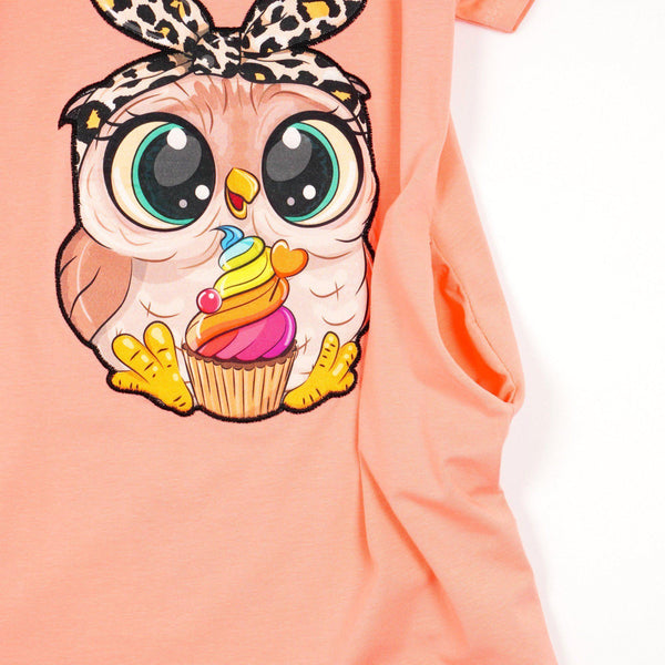 Girls' Little Owl ' Short Sleeve Tunic (8-12y) - Clothes4Kids