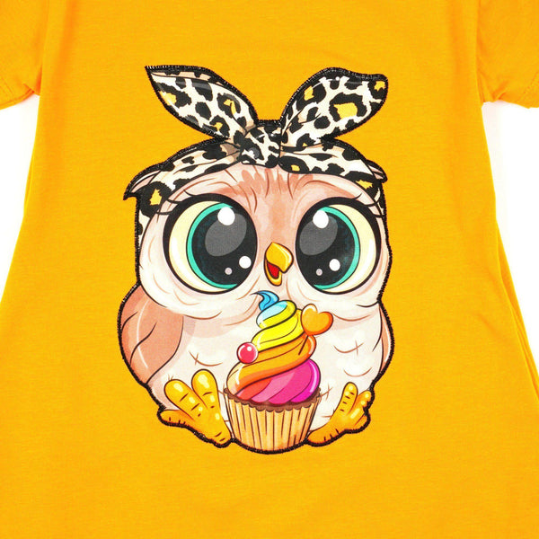 Girls' Little Owl ' Short Sleeve Tunic (8-12y) - Clothes4Kids