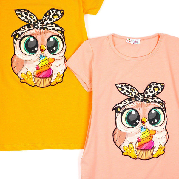 Girls' Little Owl ' Short Sleeve Tunic (8-12y) - Clothes4Kids