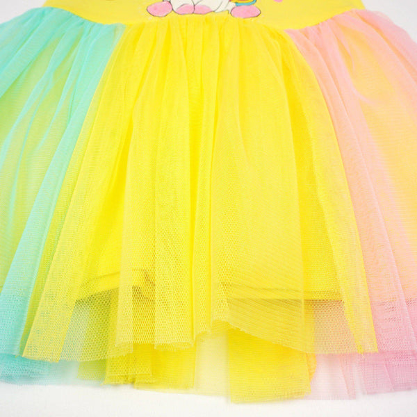 Girls' Sequin ' Sweet Ice Cream Cones' Printed Cream/ Colourful Tulle Dress (18m-6y) - Clothes4Kids