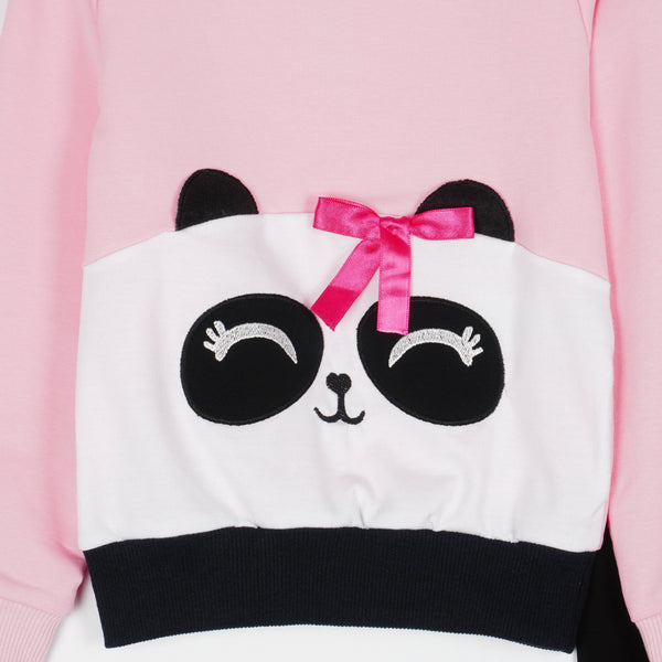Girls' Panda Light Pink/ Black Set (4-9y) - Clothes4Kids