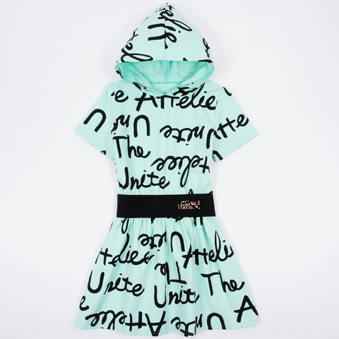 Girls' Hooded Mint Dress (7-12y) - Clothes4Kids