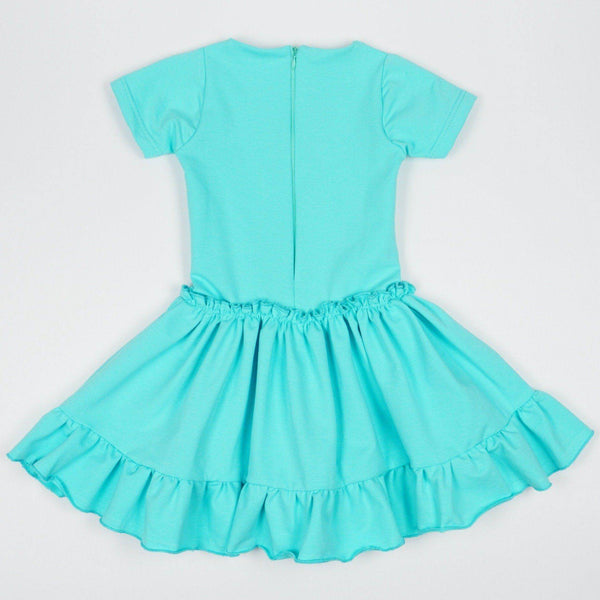 Girls' Sequin Doll ' Short Sleeve Blue Dress (4-10y) - Clothes4Kids