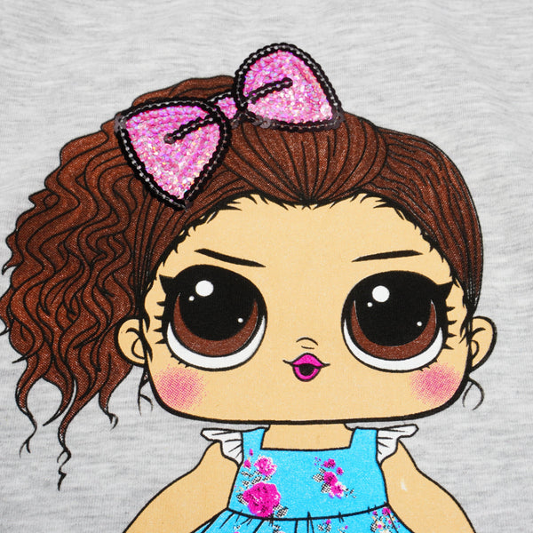 Girls' LOL Doll ' Printed Grey/Peach Summer Set (9m-7y) - Clothes4Kids