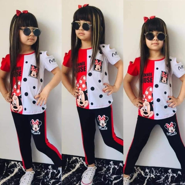 Girls' Disney ' Minnie Mouse ' Printed White/Red Set (2-7y) - Clothes4Kids