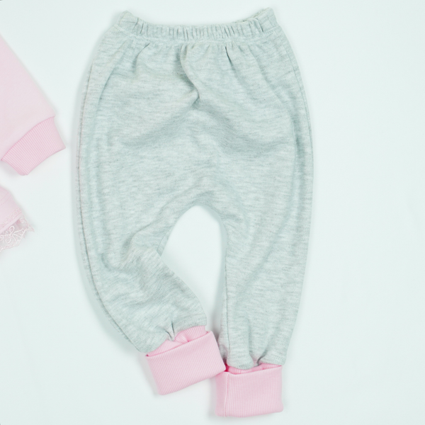Baby Girl 'Little Bunny' 3pcs 'Grow with Me' Set Pink / Chocolate Brown (0-9m) - Clothes4Kids