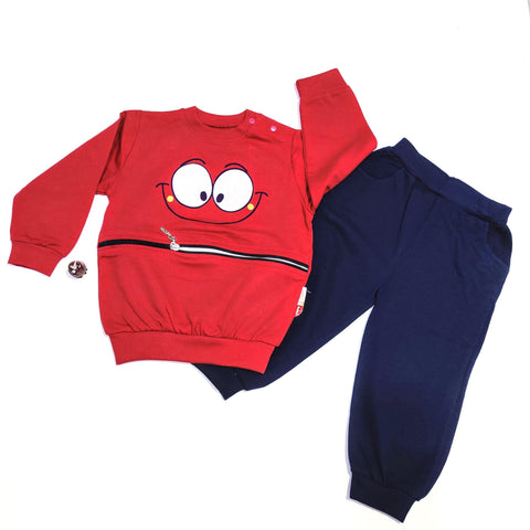 Baby Boy Red Zipped Face Set (3-18m) - Clothes4Kids