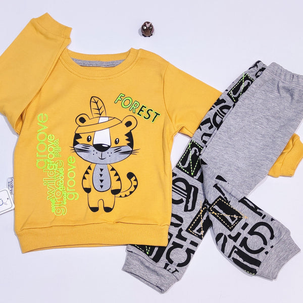 Baby Boy Tiger Forest' Printed Set (3-18m) - Clothes4Kids