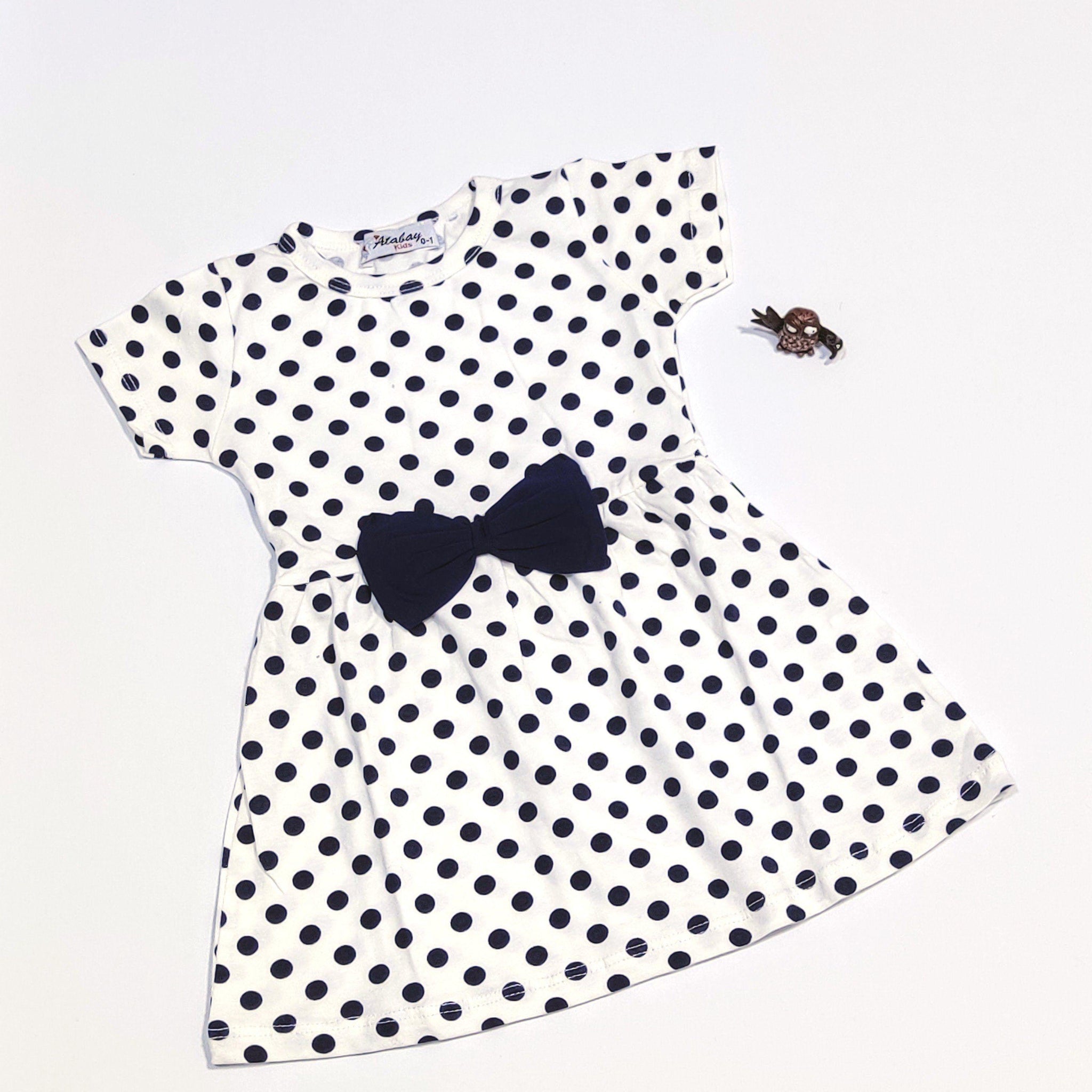 Baby Girl White Polka Dot Dress (0-2y) - Clothes4Kids