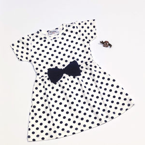 Baby Girl White Polka Dot Dress (0-2y) - Clothes4Kids
