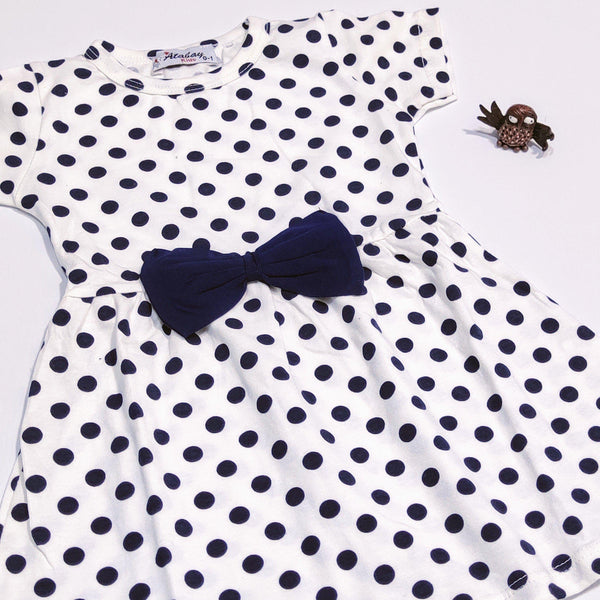 Baby Girl White Polka Dot Dress (0-2y) - Clothes4Kids