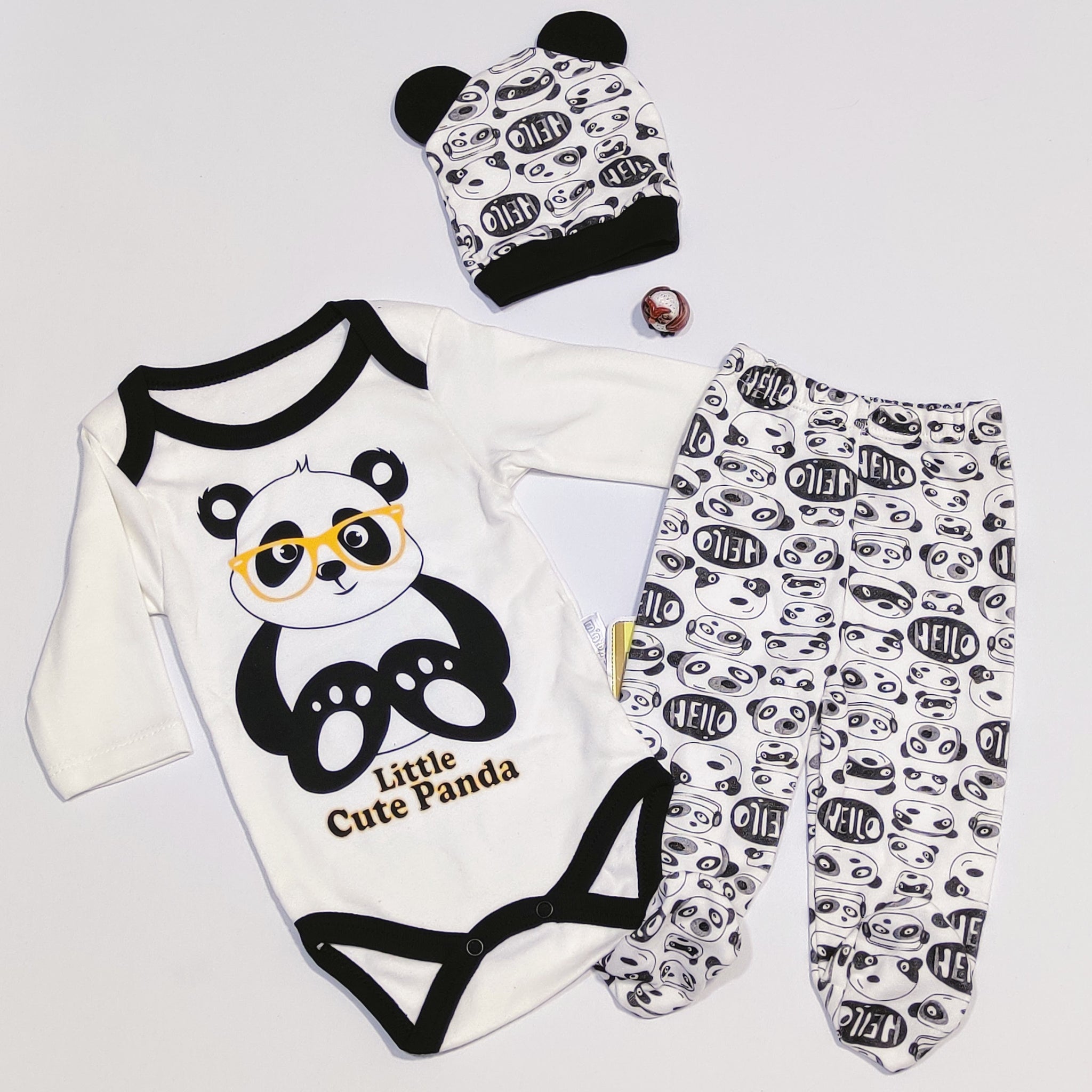 Baby Unisex 'Little Cute Panda' Printed Set (0-6m) - Clothes4Kids