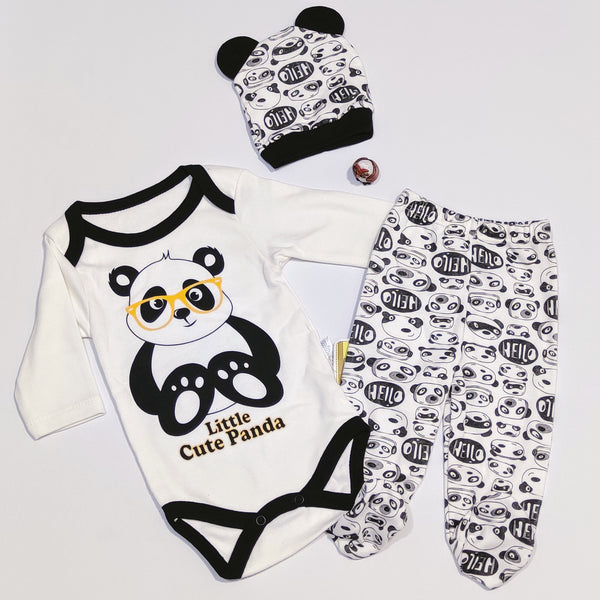 Baby Unisex 'Little Cute Panda' Printed Set (0-6m) - Clothes4Kids