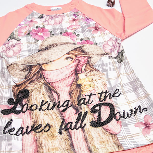 Girls' Long Sleeve 'Looking At The Leaves..' Top (6-13y) - Clothes4Kids