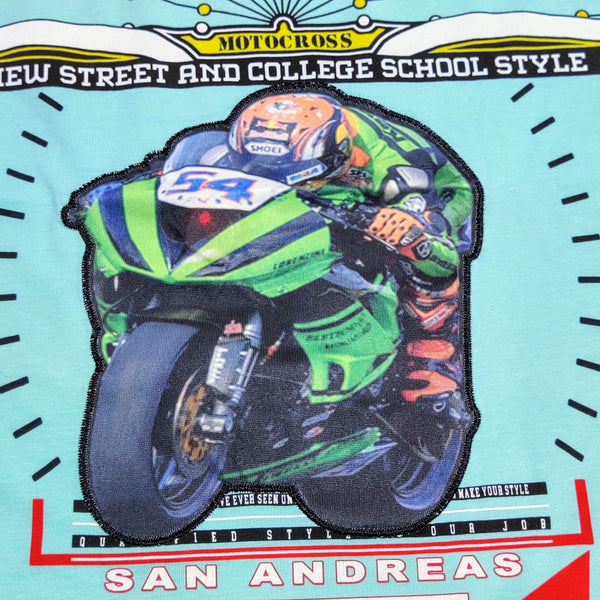 Motorbike Printed T-Shirt with light (8-12y)