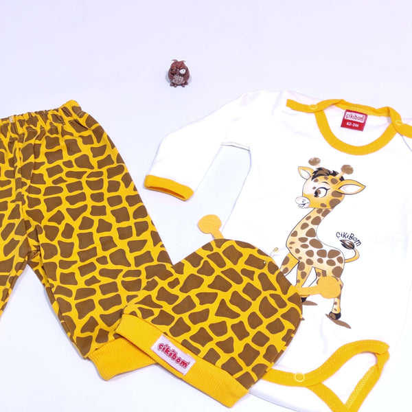 Giraffe Printed Baby Set (0-9m) - Clothes4Kids