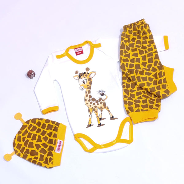 Giraffe Printed Baby Set (0-9m) - Clothes4Kids