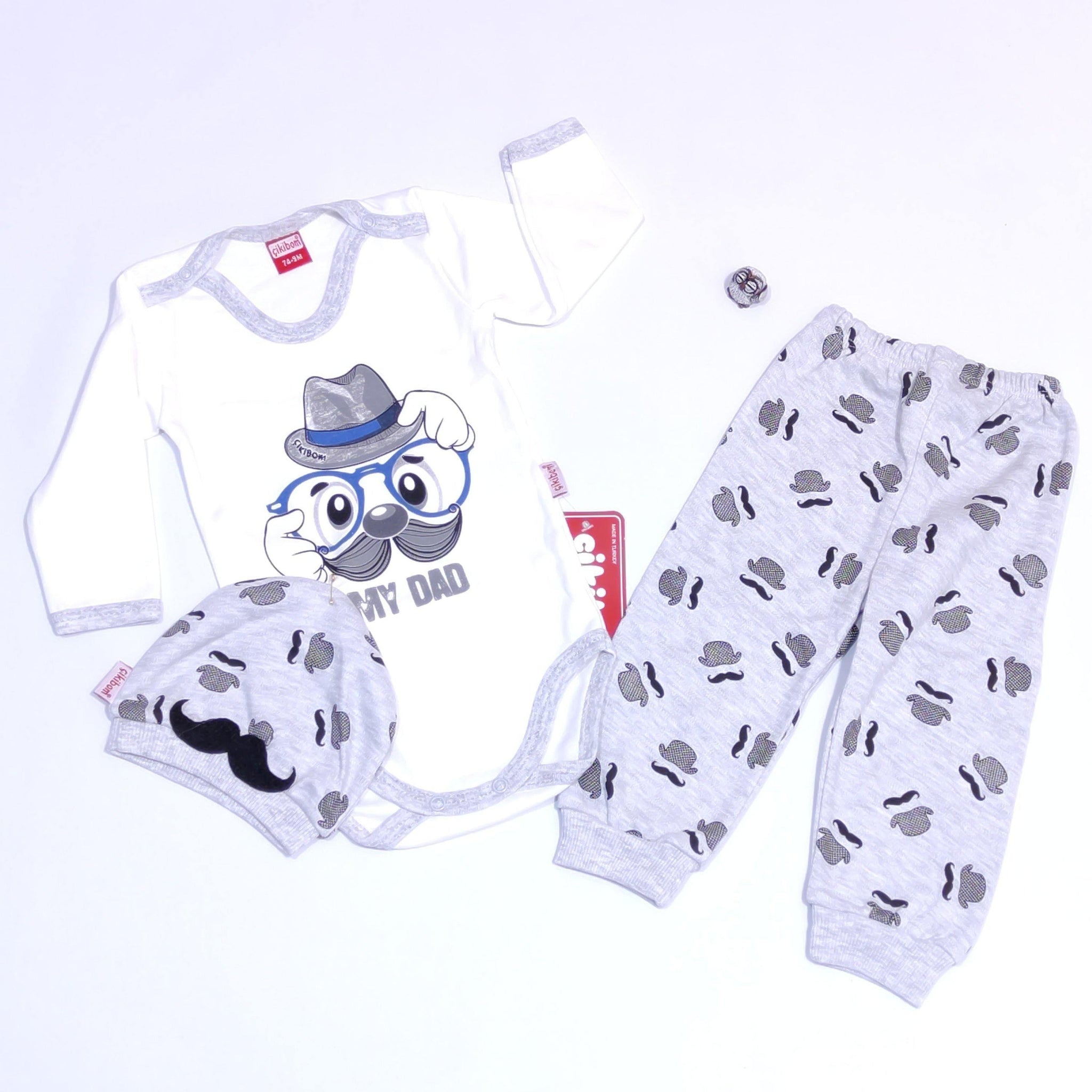Baby Boy  'My Dad' Printed 3pcs Set (0-9m) - Clothes4Kids