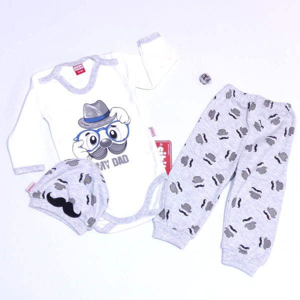 Baby Boy  'My Dad' Printed 3pcs Set (0-9m) - Clothes4Kids