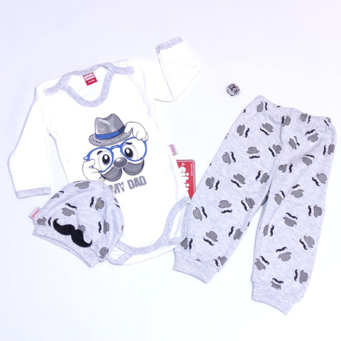 Baby Boy  'My Dad' Printed 3pcs Set (0-9m) - Clothes4Kids
