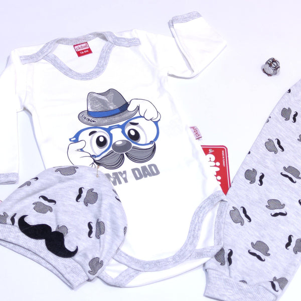Baby Boy  'My Dad' Printed 3pcs Set (0-9m) - Clothes4Kids
