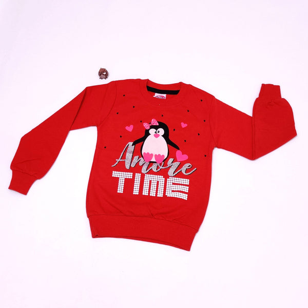 Girls' Amore Time Penguin Printed  Long Sleeve Top (1-5y) - Clothes4Kids