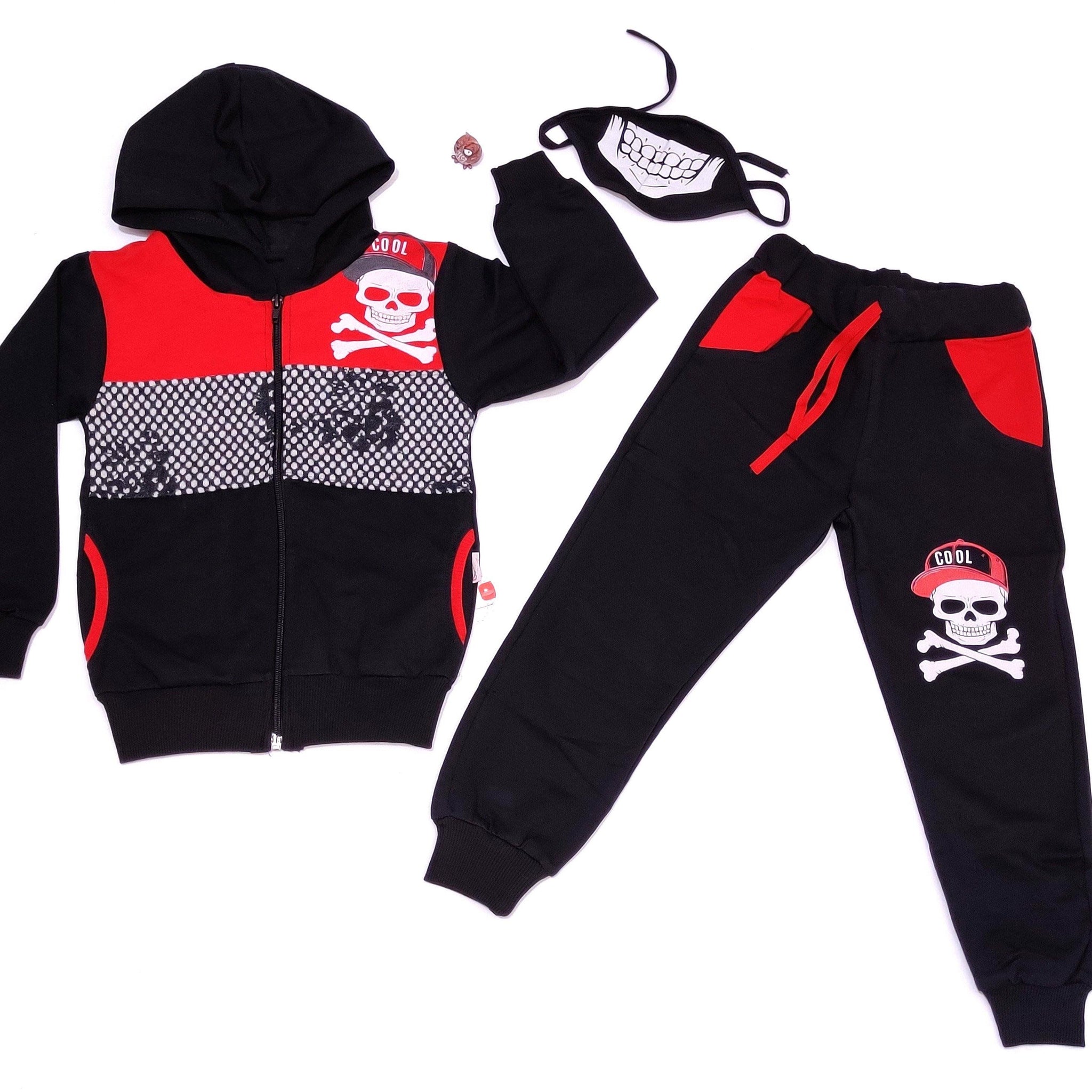 Boys' Cool Skull Black/Red Set (5-10y) - Clothes4Kids