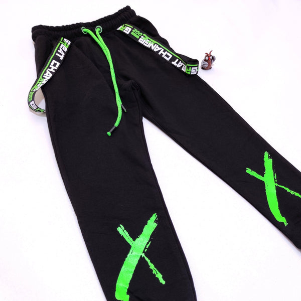 Boy's Great Change Black Joggers/Green X (8-14y) - Clothes4Kids